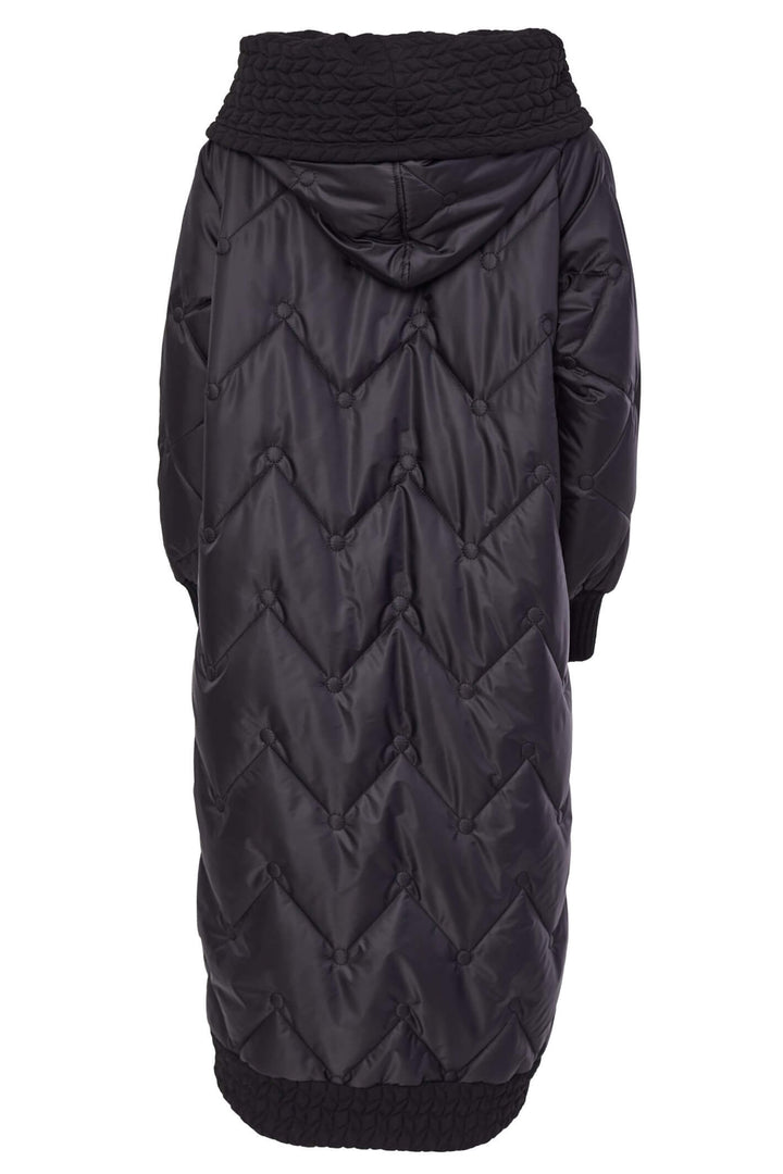 Naya NAW23 197 Black Shawl Hood Padded Coat - Experience Boutique