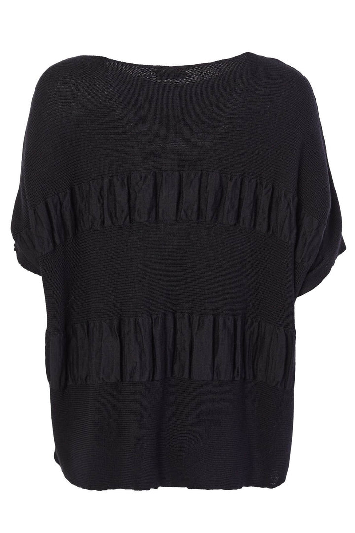 Naya NAW23 208 Black Knitted Short Sleeve Jumper - Experience Boutique