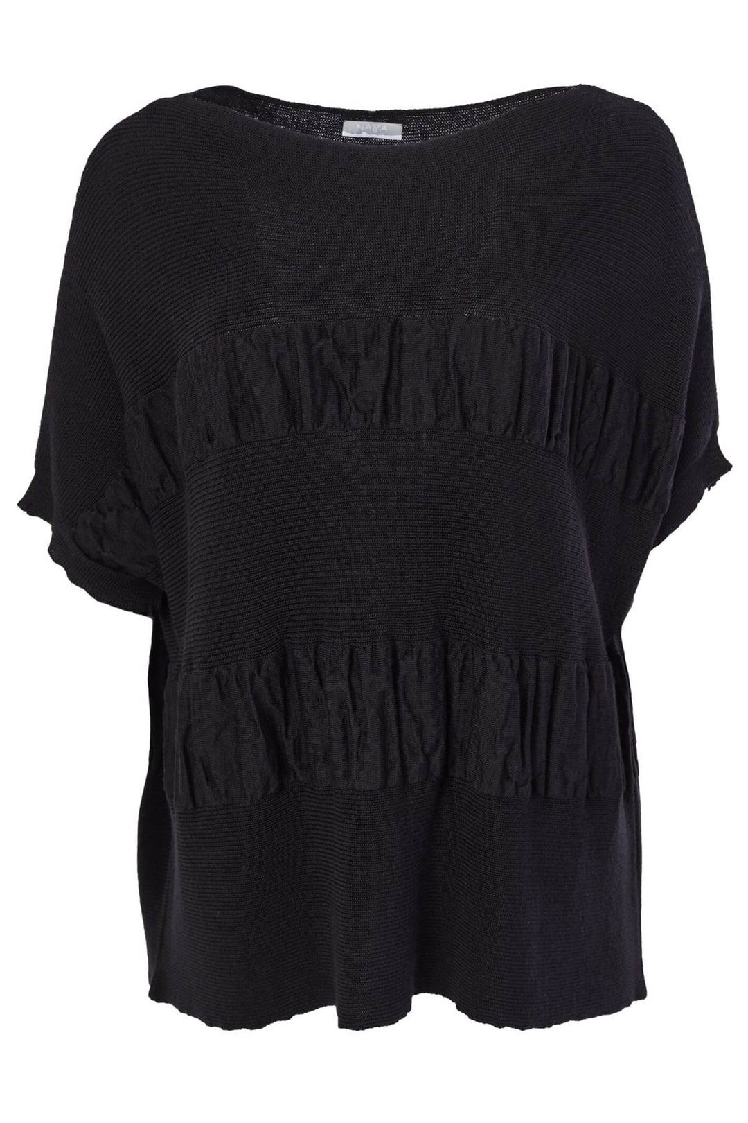 Naya NAW23 208 Black Knitted Short Sleeve Jumper – Experience