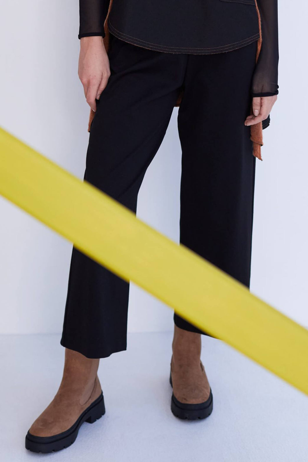 Naya NAW23 226 Black Wide Leg Trousers - Experience Boutique