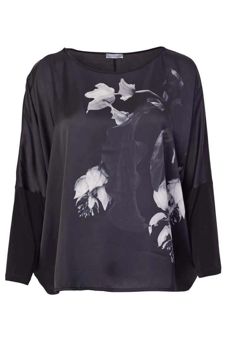 Naya NAW23 300 Black Orchid Satin Loose Fit Top - Experience Boutique