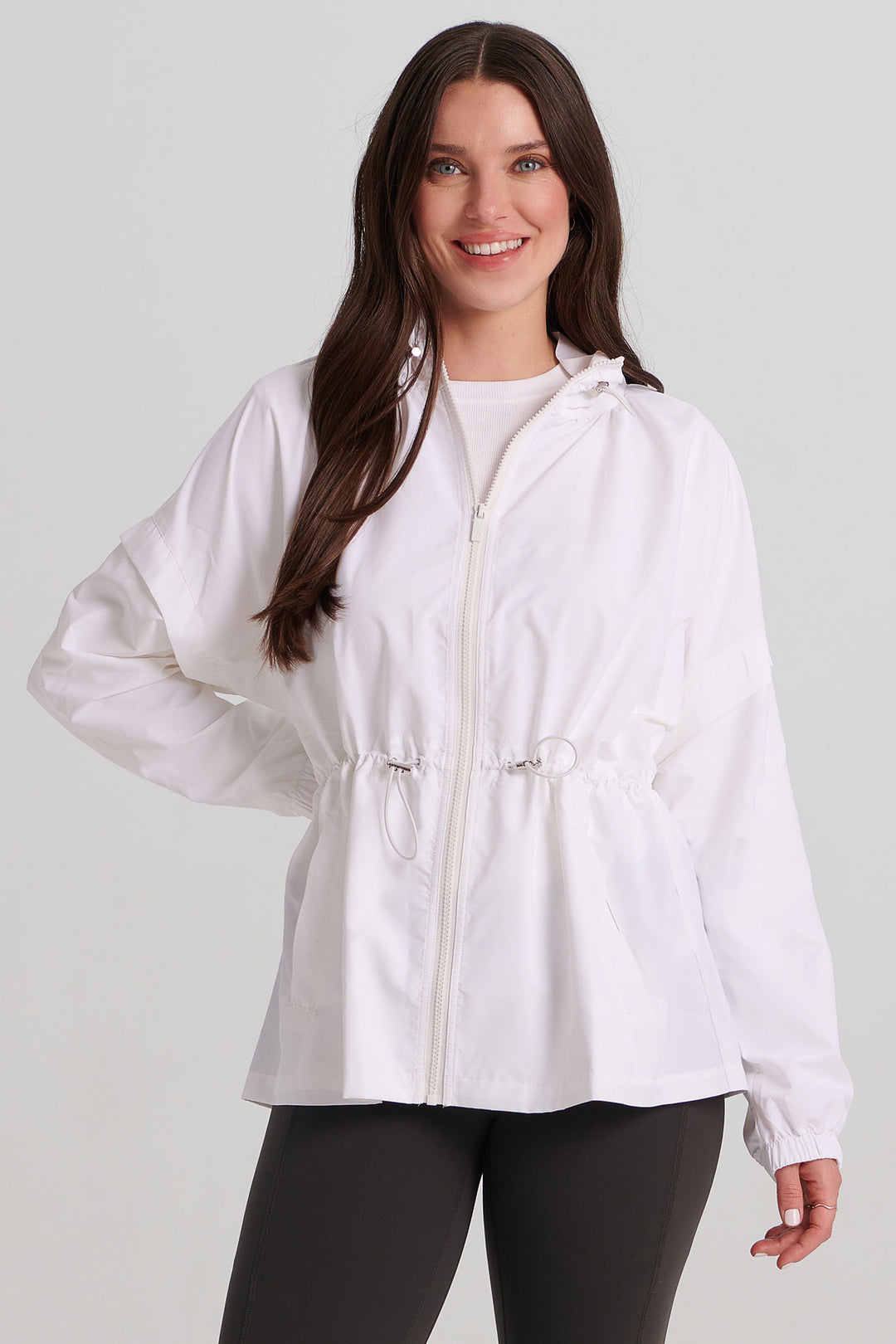 Nikki Jones Anorak Jacket Drawstring Waist White C7010-402P 1143 - Experience Boutique