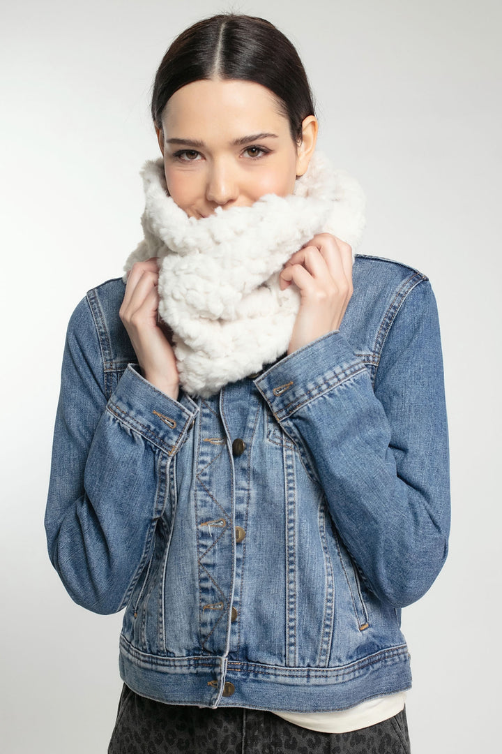 Nooki Cream Faux Fur Snuggy Snood - Experience Boutique