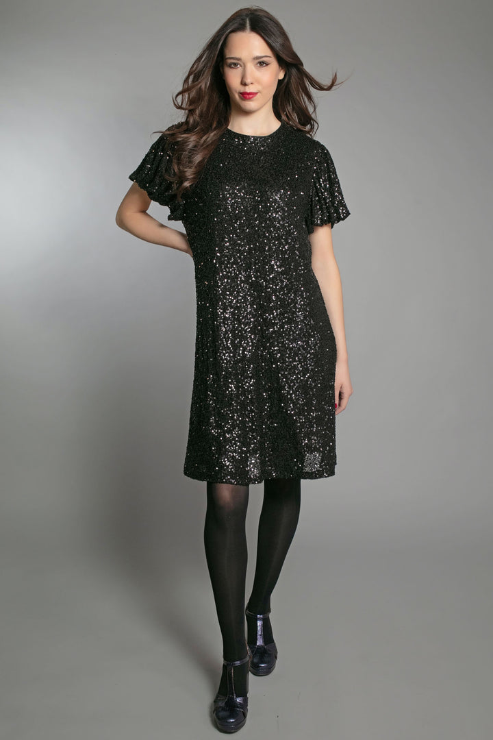 Nooki Dusty Black Sequin Dress - Experience Boutique