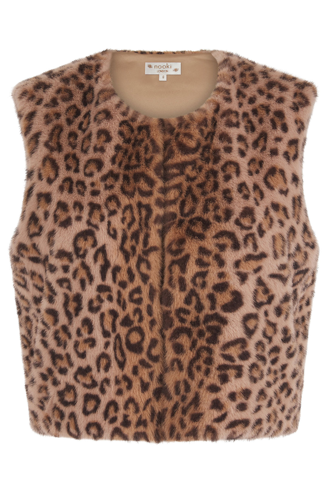 Nooki Edelweiss Natural Leopard Print Faux Fur Gilet - Experience Boutique