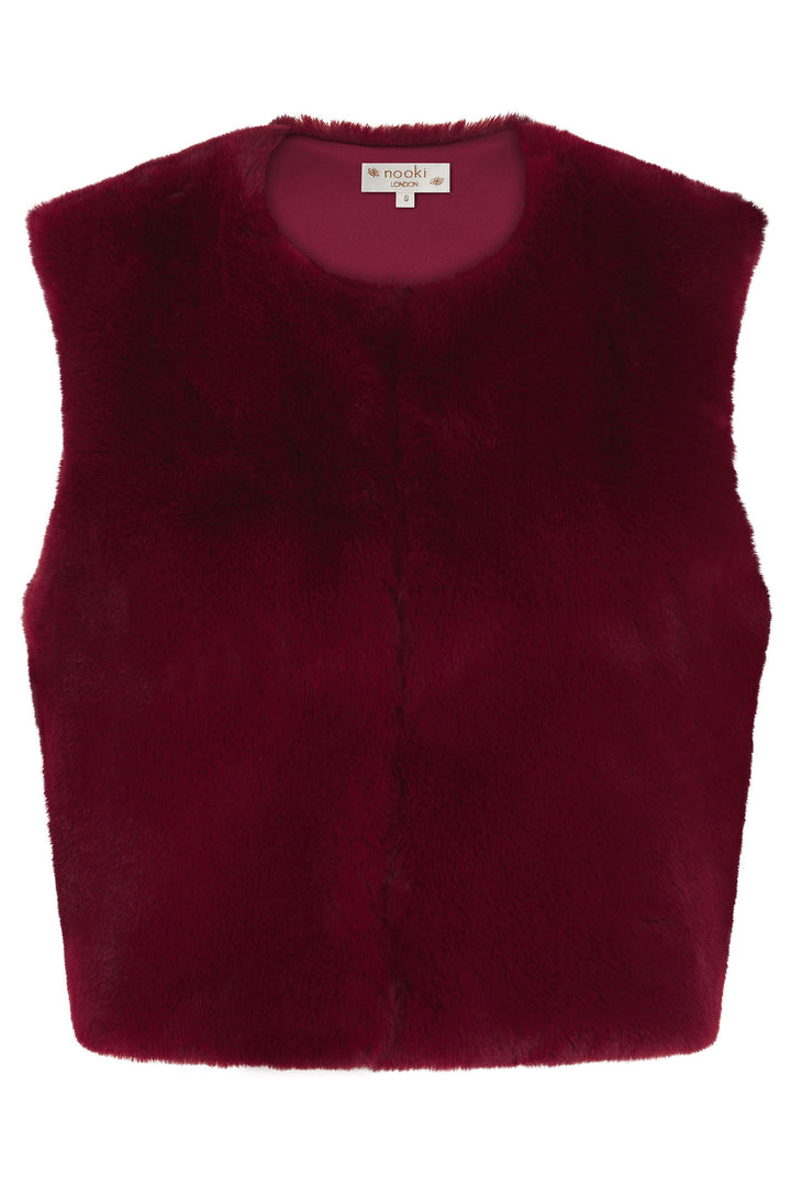 Nooki Edelweiss Red Faux Fur Gilet - Experience Boutique