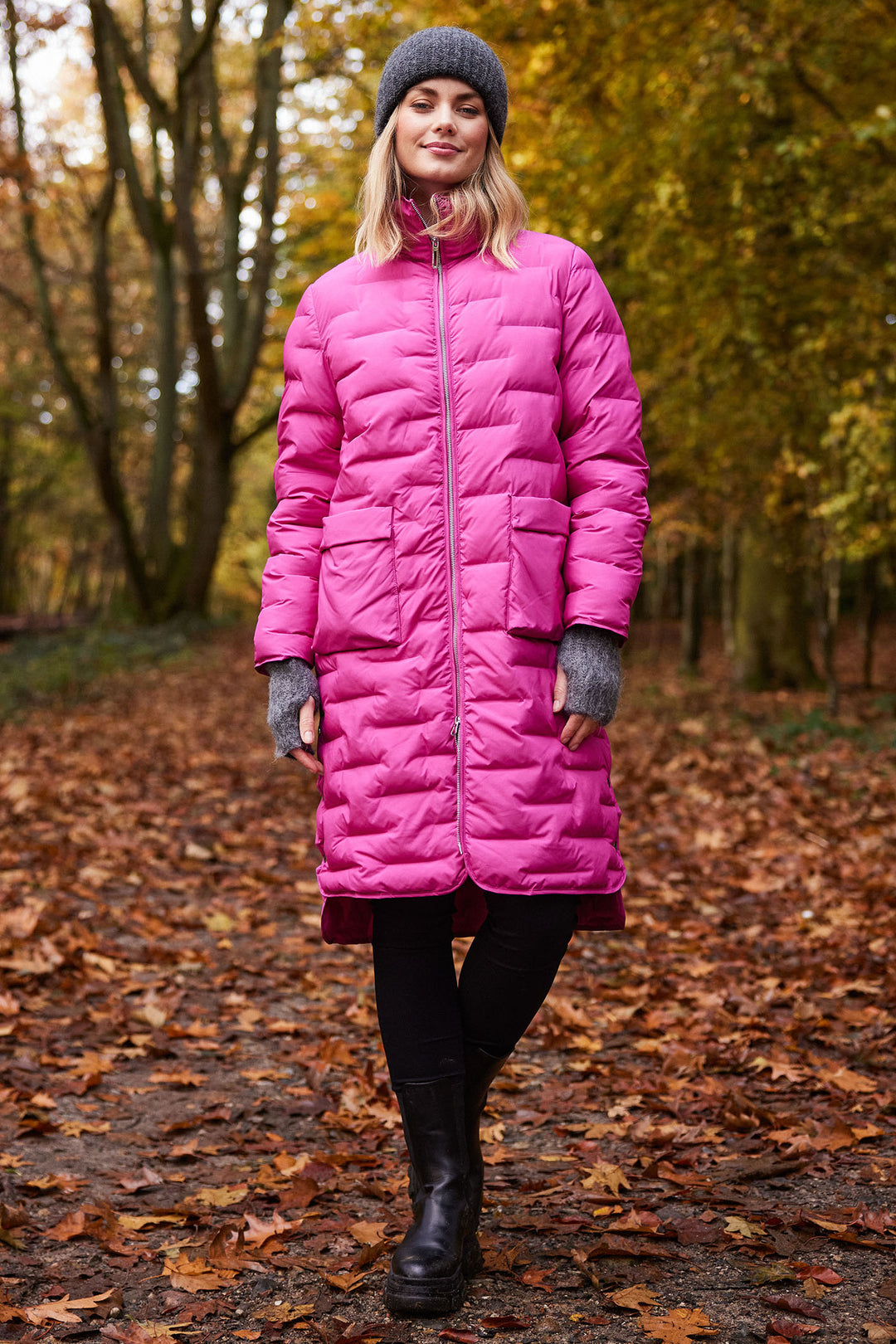 Normann 2234 55 Fuchsia Pink Padded Coat - Experience Boutique