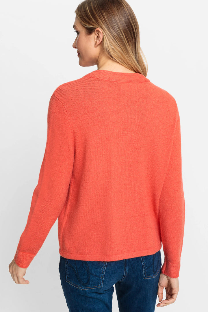 Olsen 11004106 Spiced Orange Zip Front Cardigan - Experience Boutique