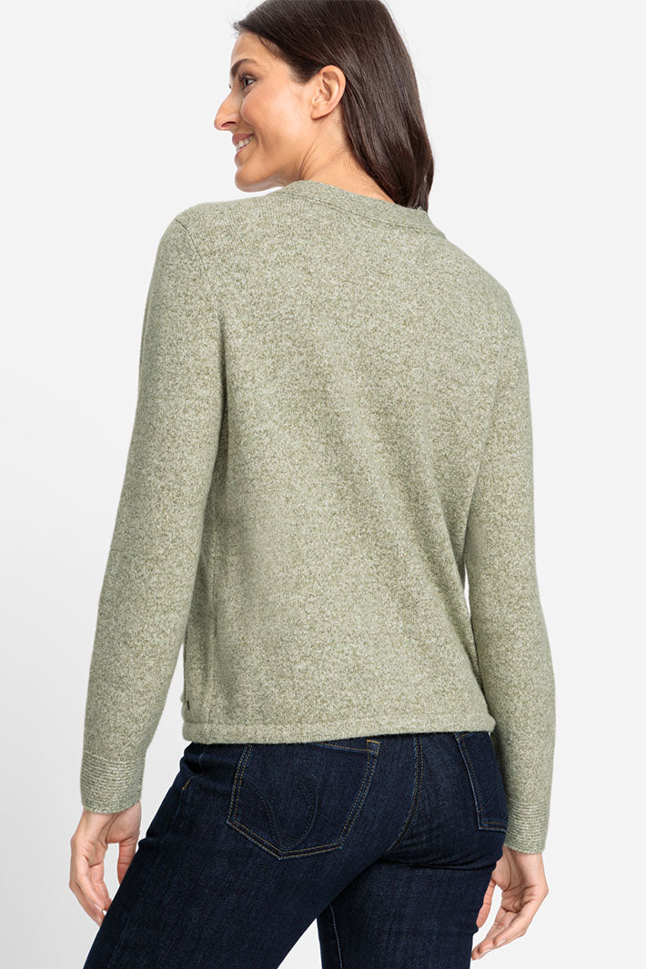 Olsen 11004106 Tea Leaf Knitted Zip Cardigan - Experience Boutique