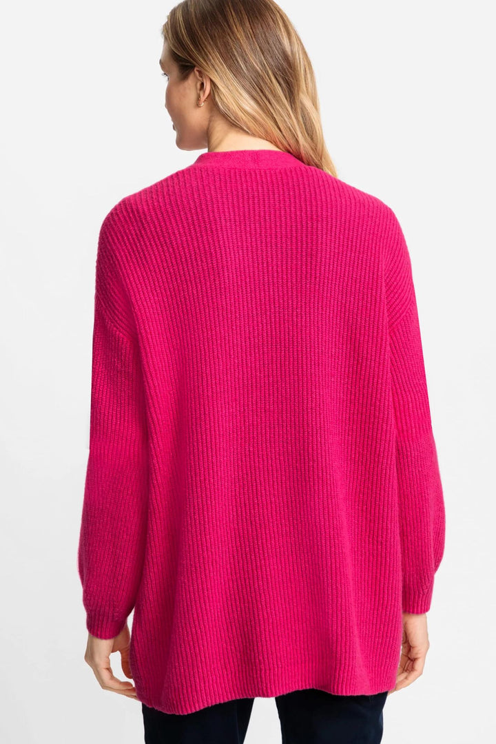 Olsen 11004131 Vivid Pink Open Front Cardigan