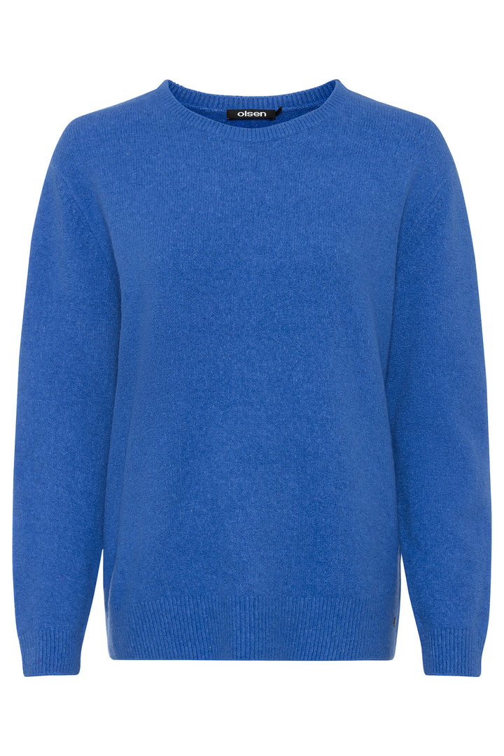 Olsen 11004139 Electric Blue Round Neck Jumper – Experience Boutique