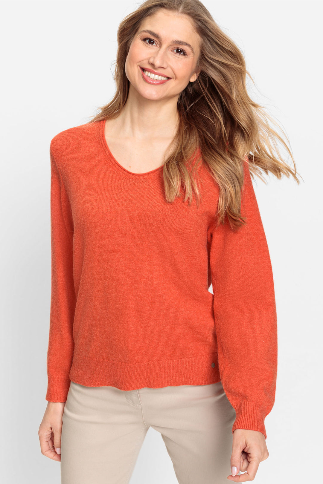 Olsen 11004234 Burnt Orange Henny Knitted Jumper - Experience Boutique