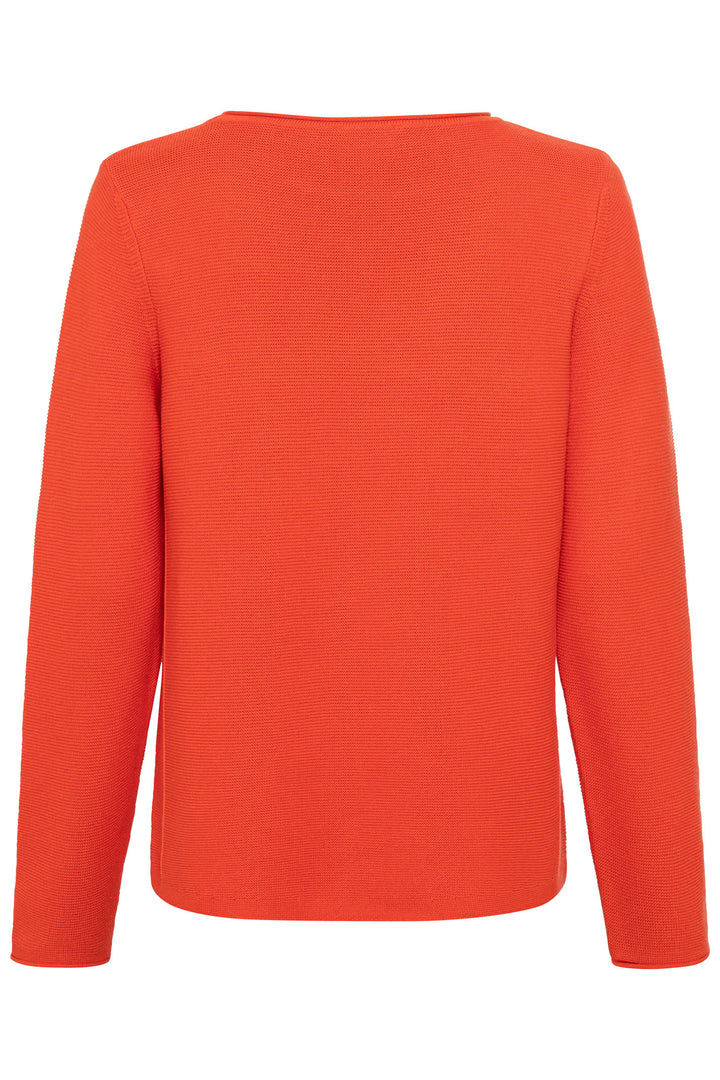 Olsen 11004356 Burnt Orange Intricate Knit Jumper - Experience Boutique