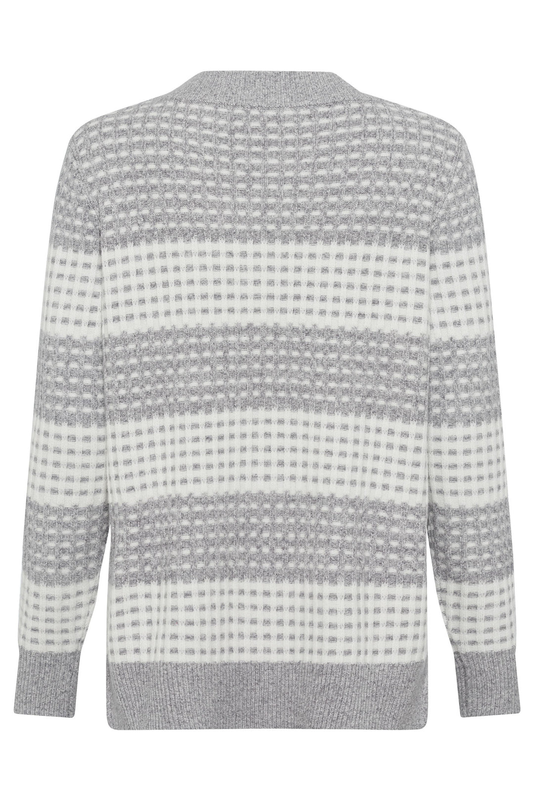 Olsen 11004429 Pearl Grey Waffle Knit Jumper - Experience Boutique