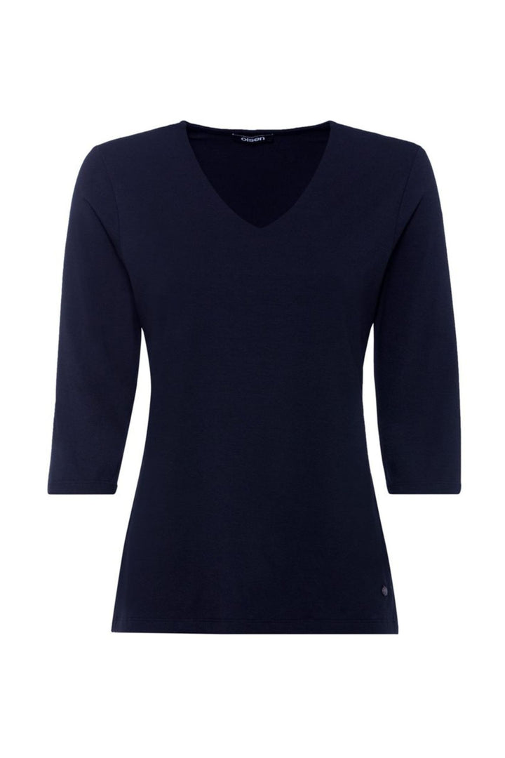 Olsen 11100107 Navy V-Neck 3/4 Sleeve Top