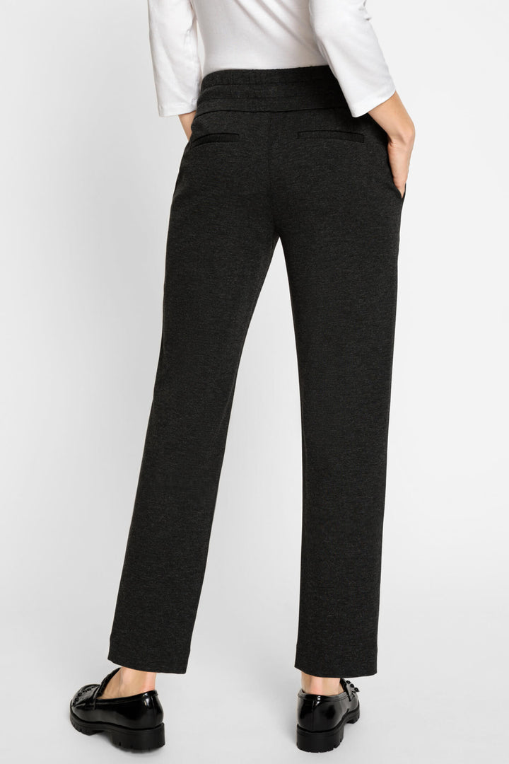 Olsen 14001995 Dark Grey Pull-On Drawstring Waist Trousers - Experience Boutique