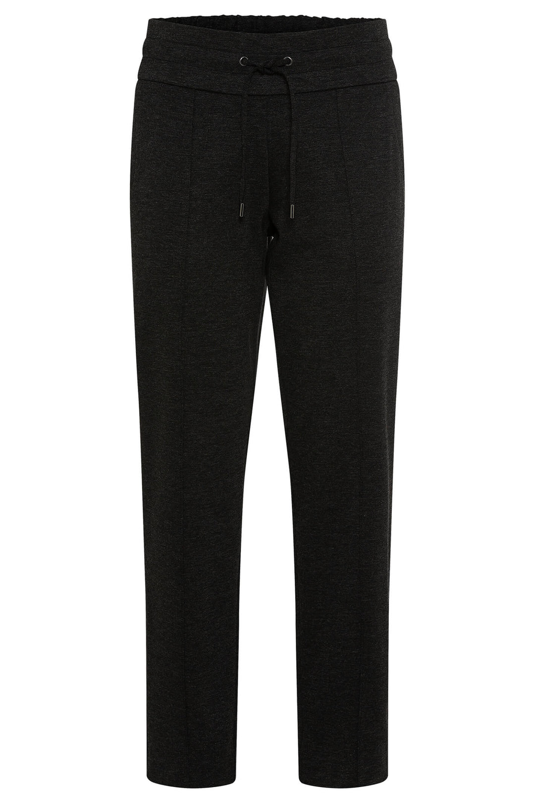 Olsen 14001995 Dark Grey Pull-On Drawstring Waist Trousers - Experience Boutique