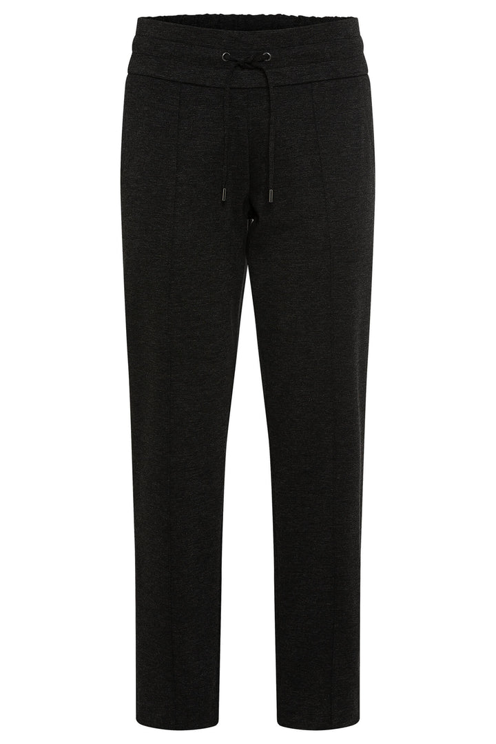 Olsen 14001995 Dark Grey Pull-On Drawstring Waist Trousers - Experience Boutique