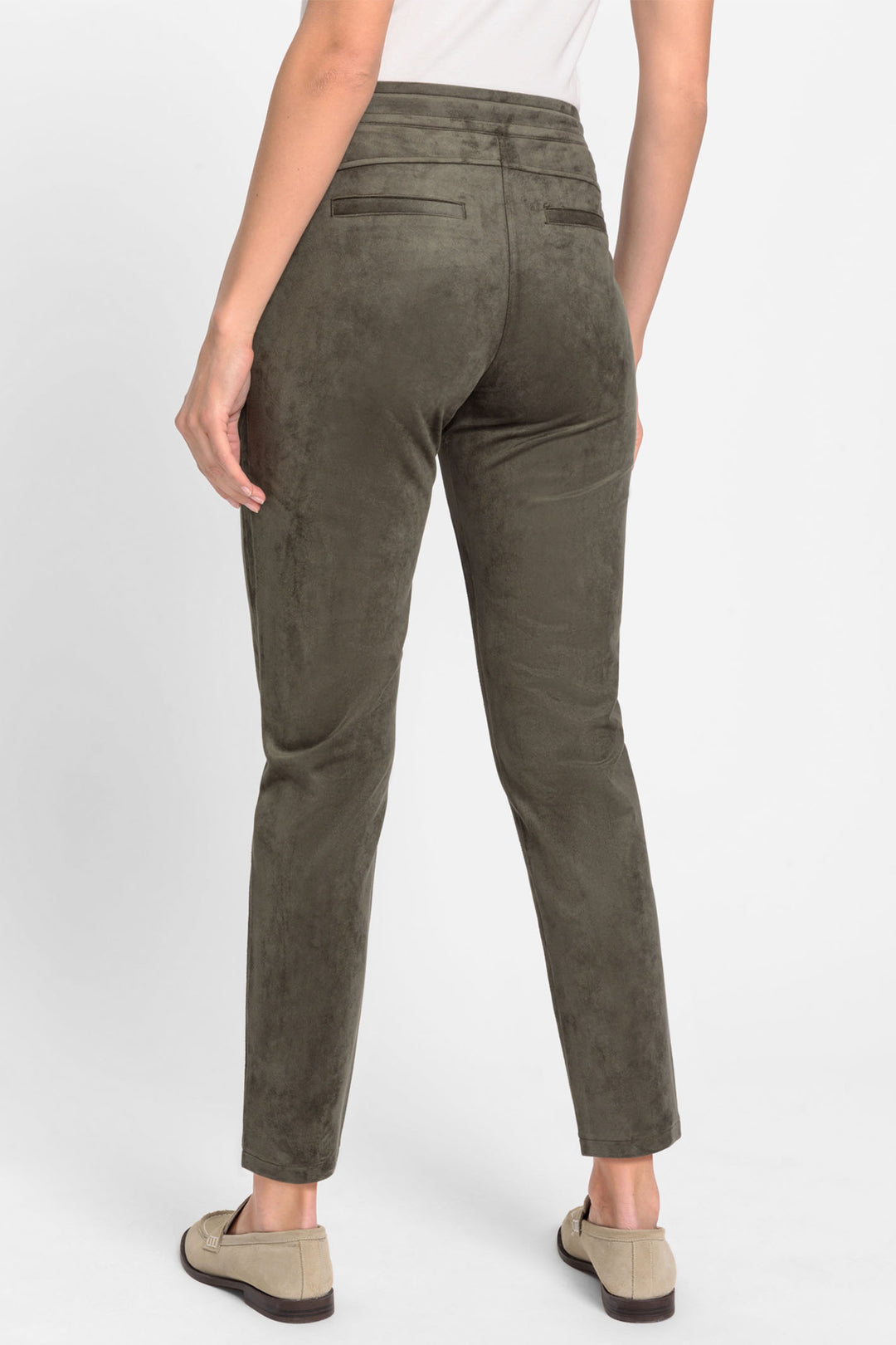 Olsen 14002207 Pine Green Faux Suede Trousers - Experience Boutique