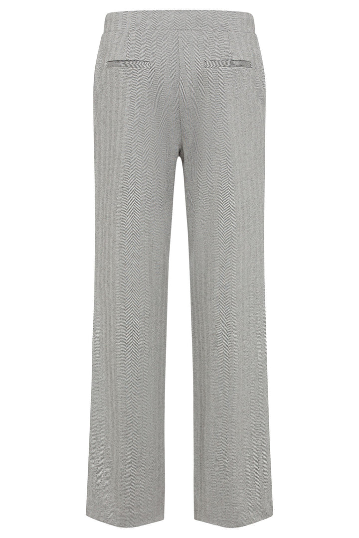 Olsen 14002209 Pearl Grey Houndstooth Trousers - Experience Boutique