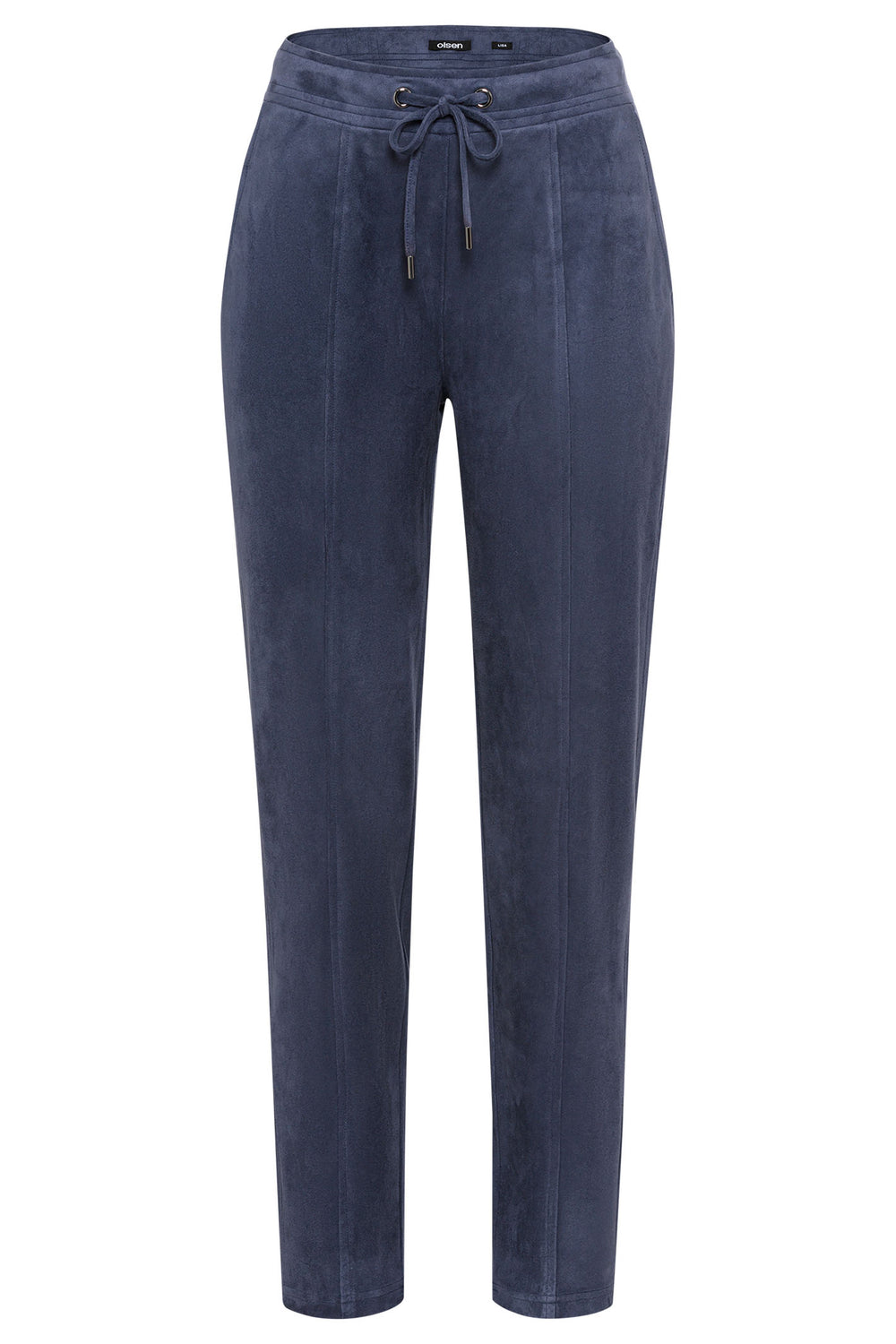 Olsen 14002231 Navy Lisa Faux Suede Pull-On Trousers - Experience Boutique