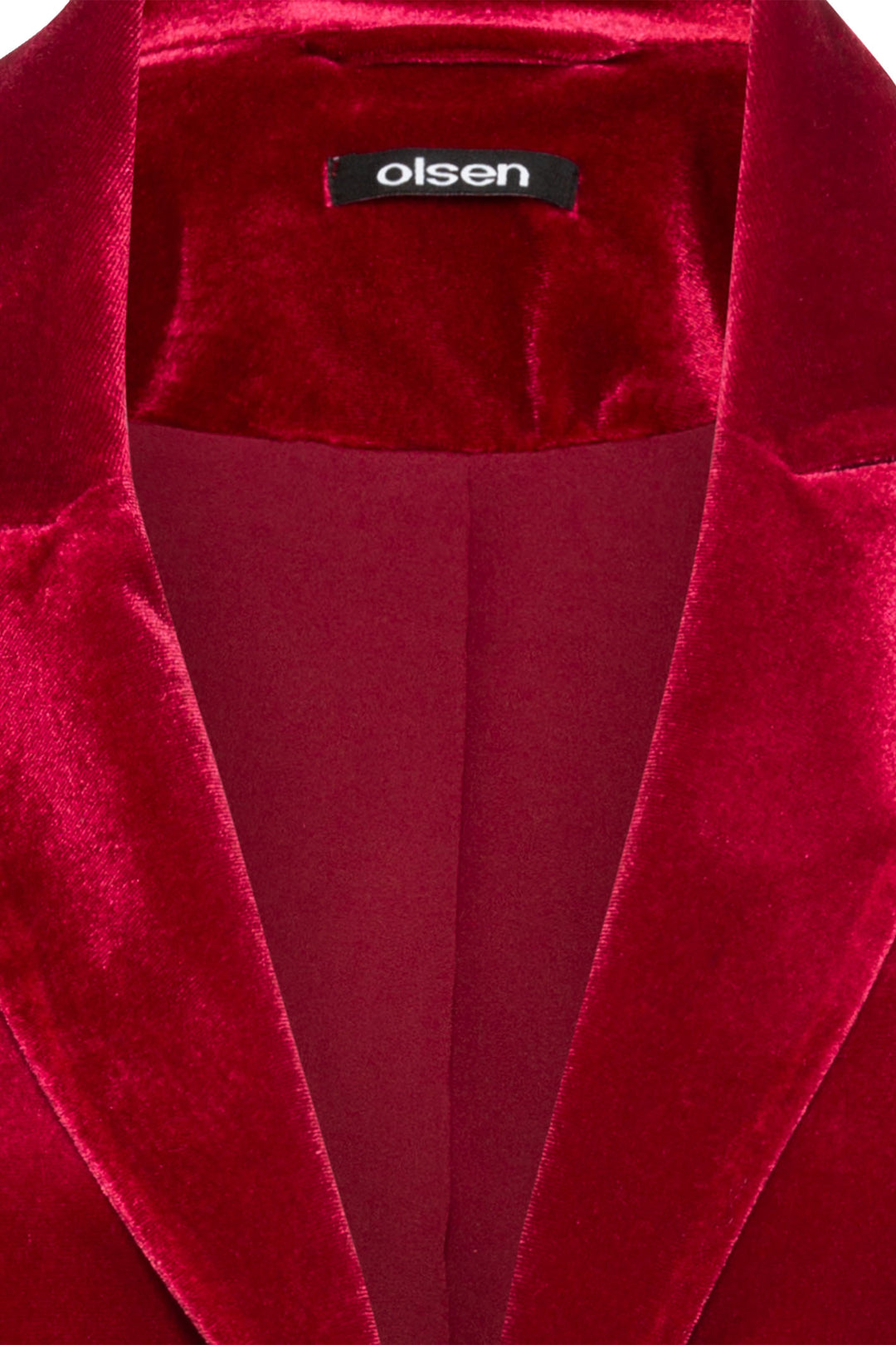 Olsen 15001452 Garnet Red Velour Blazer - Experience Boutique