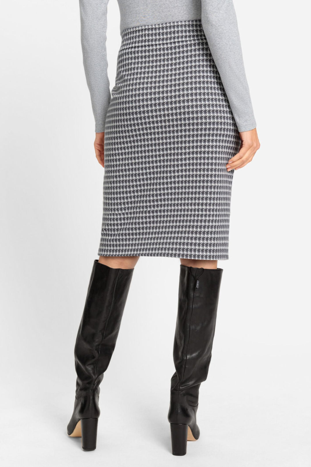 Olsen 16001373 Dark Slate Houndstooth Skirt