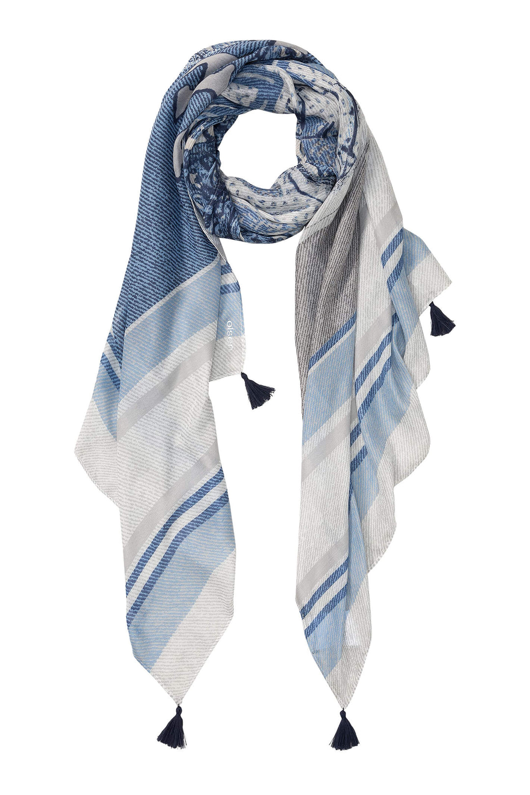 Olsen 18001861 Sterling Blue Woven Scarf - Experience Boutique