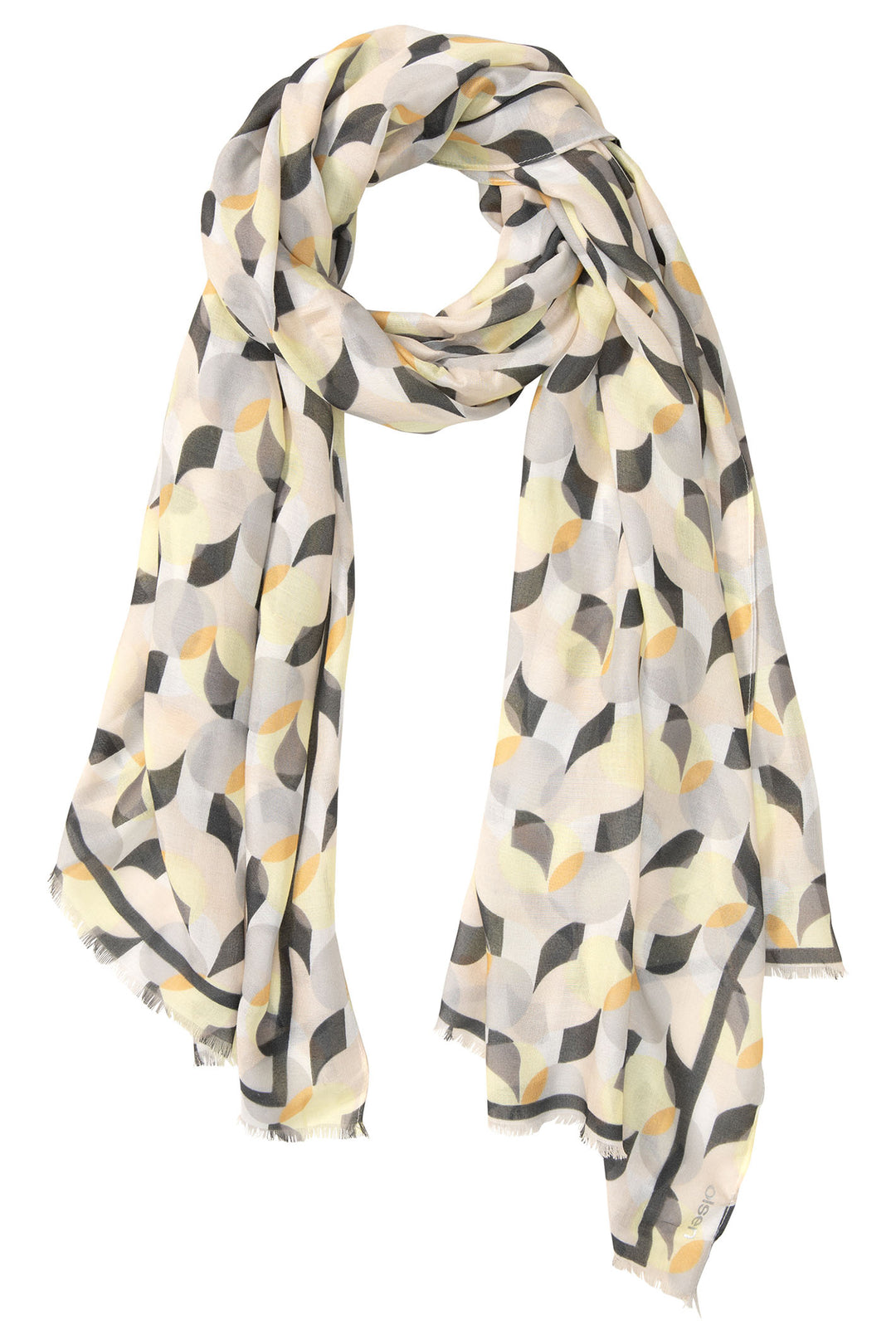 Olsen 18001925 Pale Ginger Circle Print Scarf - Experience Boutique