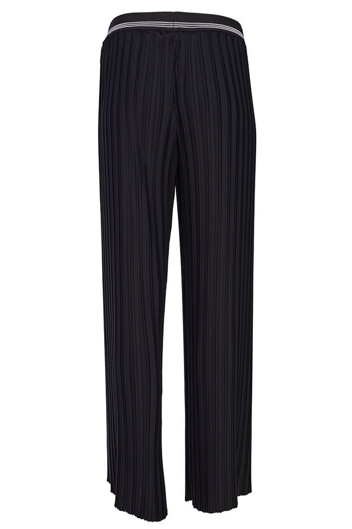 Black pleated outlet wide leg trousers