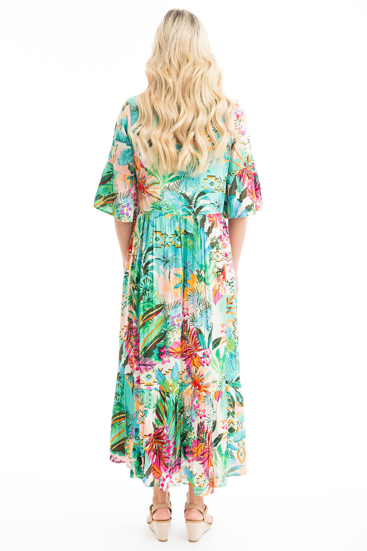 Orientique Hanalei Print Midi Dress 9197 - Experience Boutique