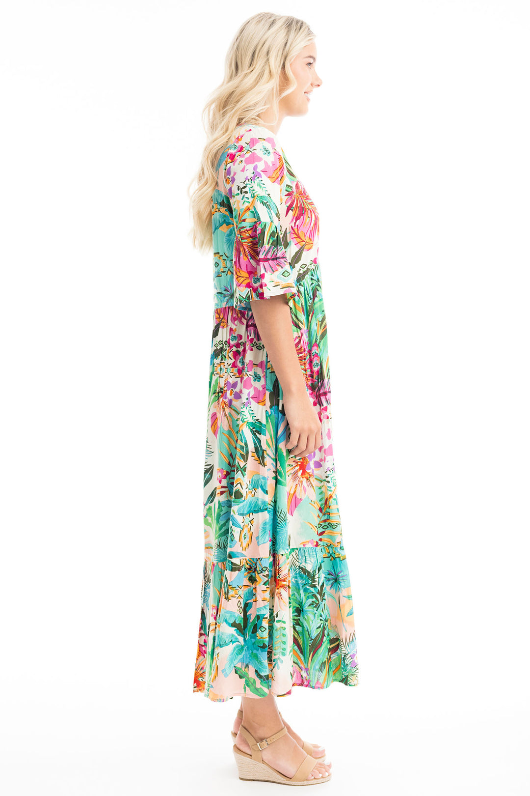 Orientique Hanalei Print Midi Dress 9197 - Experience Boutique