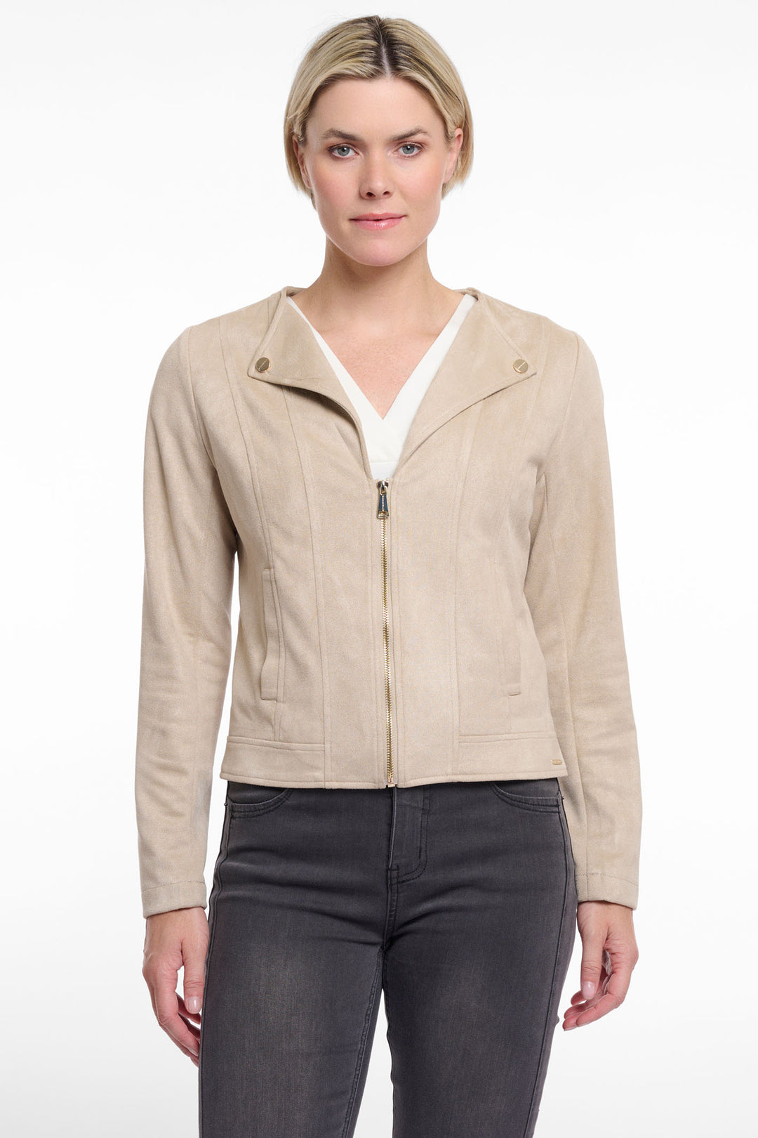 Rino & Pelle Badia Jacket With Zip Closure Desert Beige 7002521 - Experience Boutique