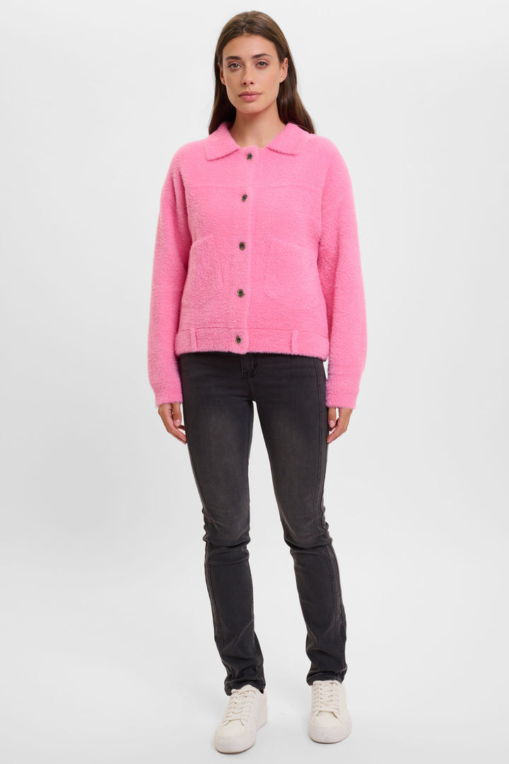 Rino & Pelle Bubbly Boxy Jacket Super Soft Knit Bright Pink 5002521 - Experience Boutique