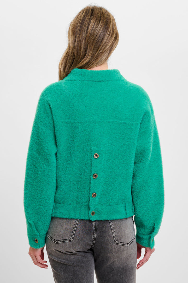 Rino & Pelle Bubbly Boxy Jacket Super Soft Knit Clover Green 5002521 - Experience Boutique