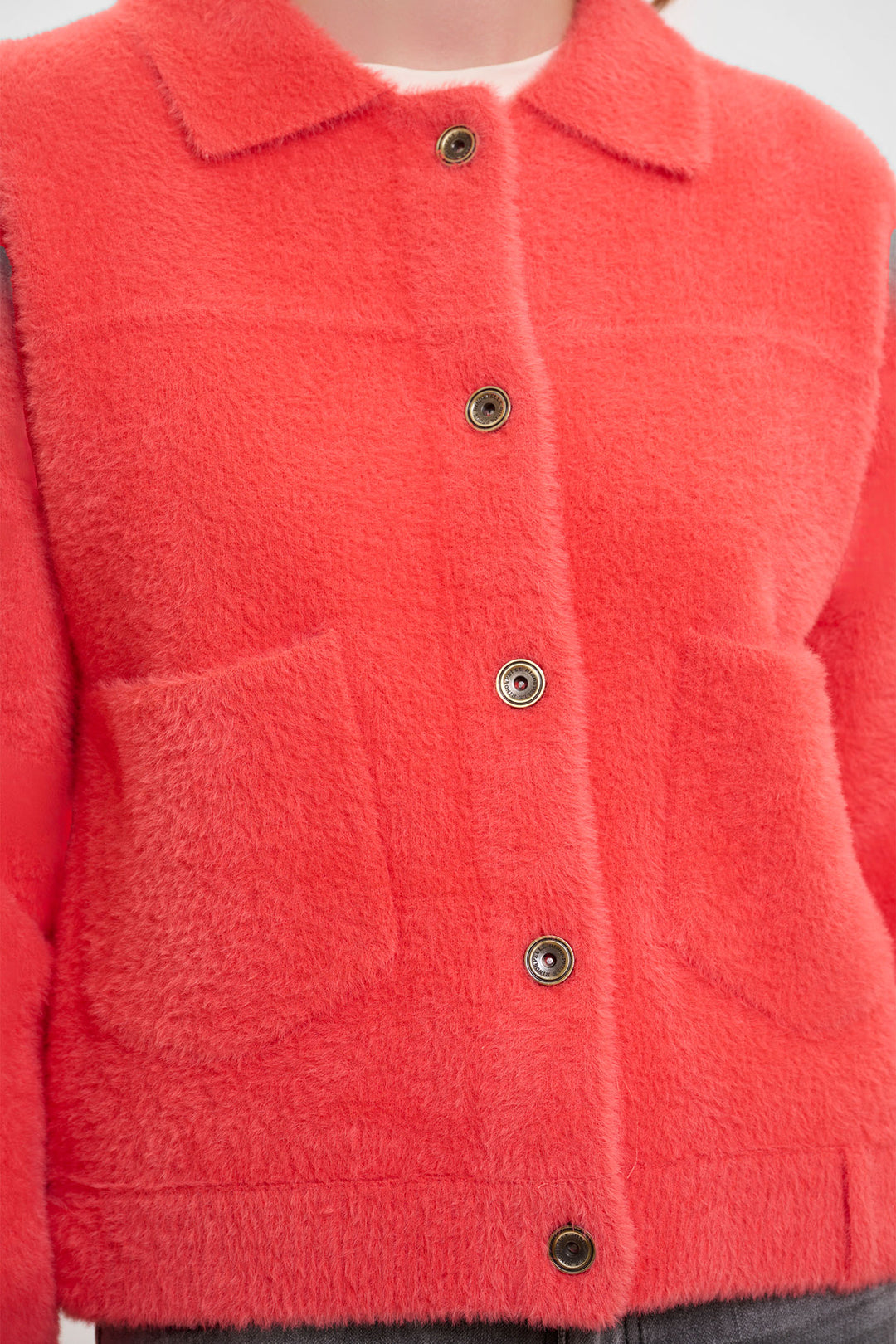 Rino & Pelle Bubbly Boxy Jacket Super Soft Knit Hot Coral 5002521 - Experience Boutique