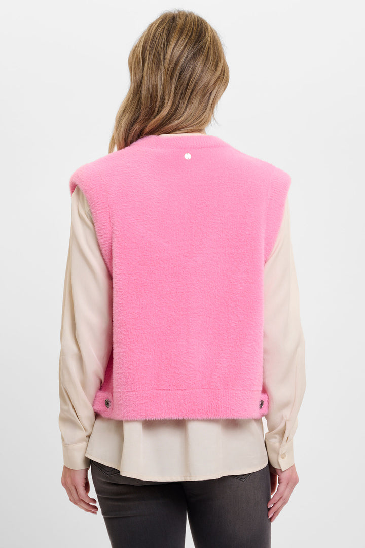 Rino & Pelle Elona Waistcoat Super Soft Knit Bright Pink 5002521 - Experience Boutique