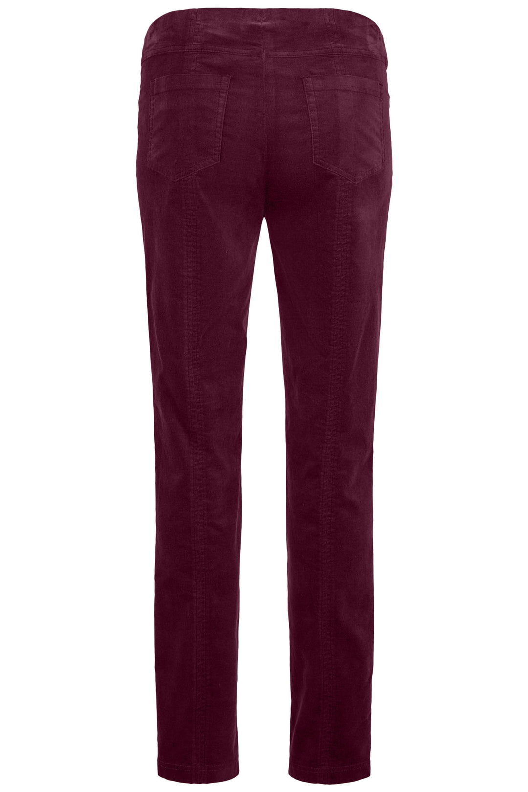 Robell 52457-54363-560 Burgundy Micro-Cord Stretch Velvet Trousers - Experience Boutique