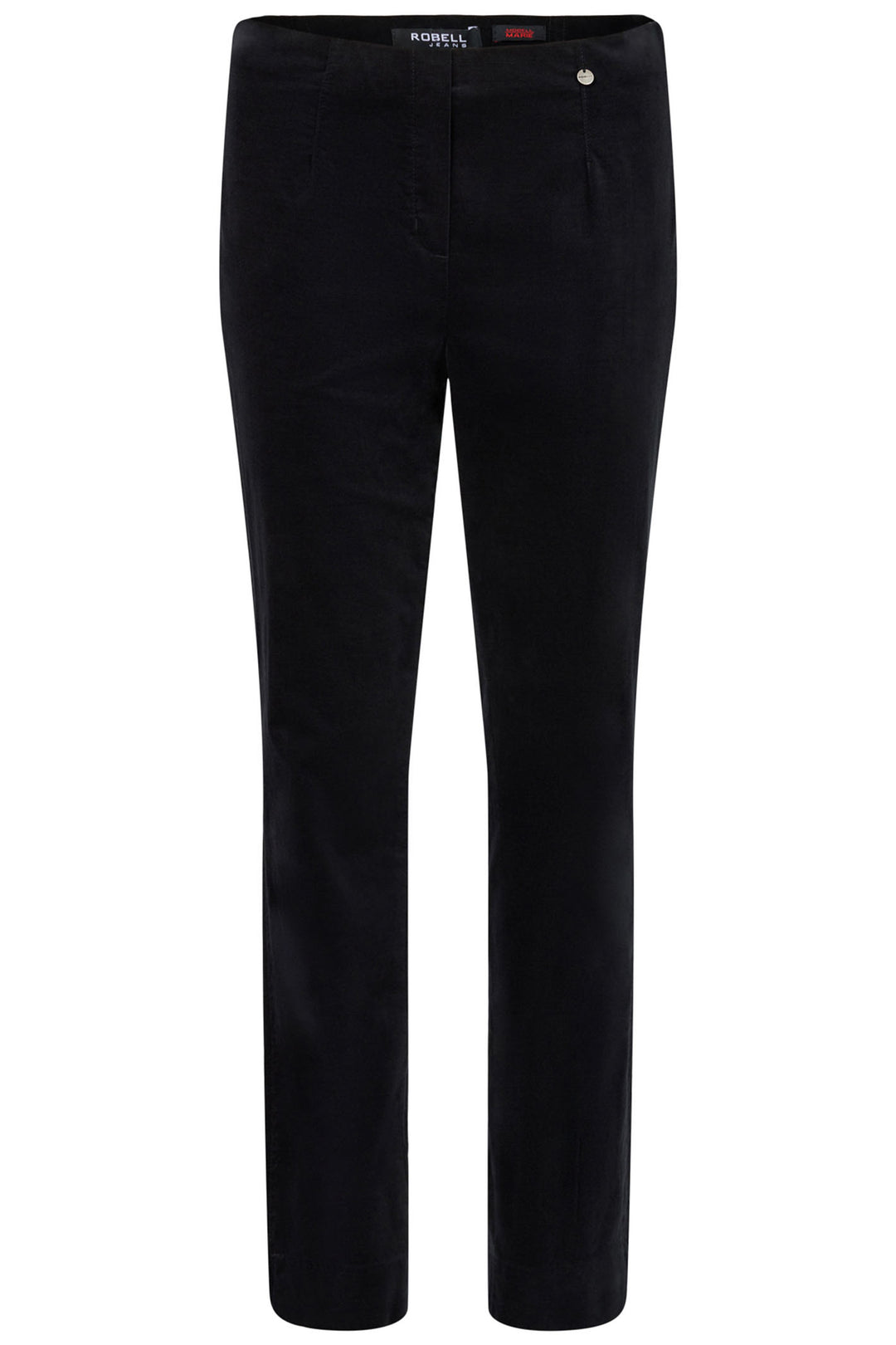 Robell Black Marie Stretch Velvet Trousers 51414-54362 90B - Experience Boutique