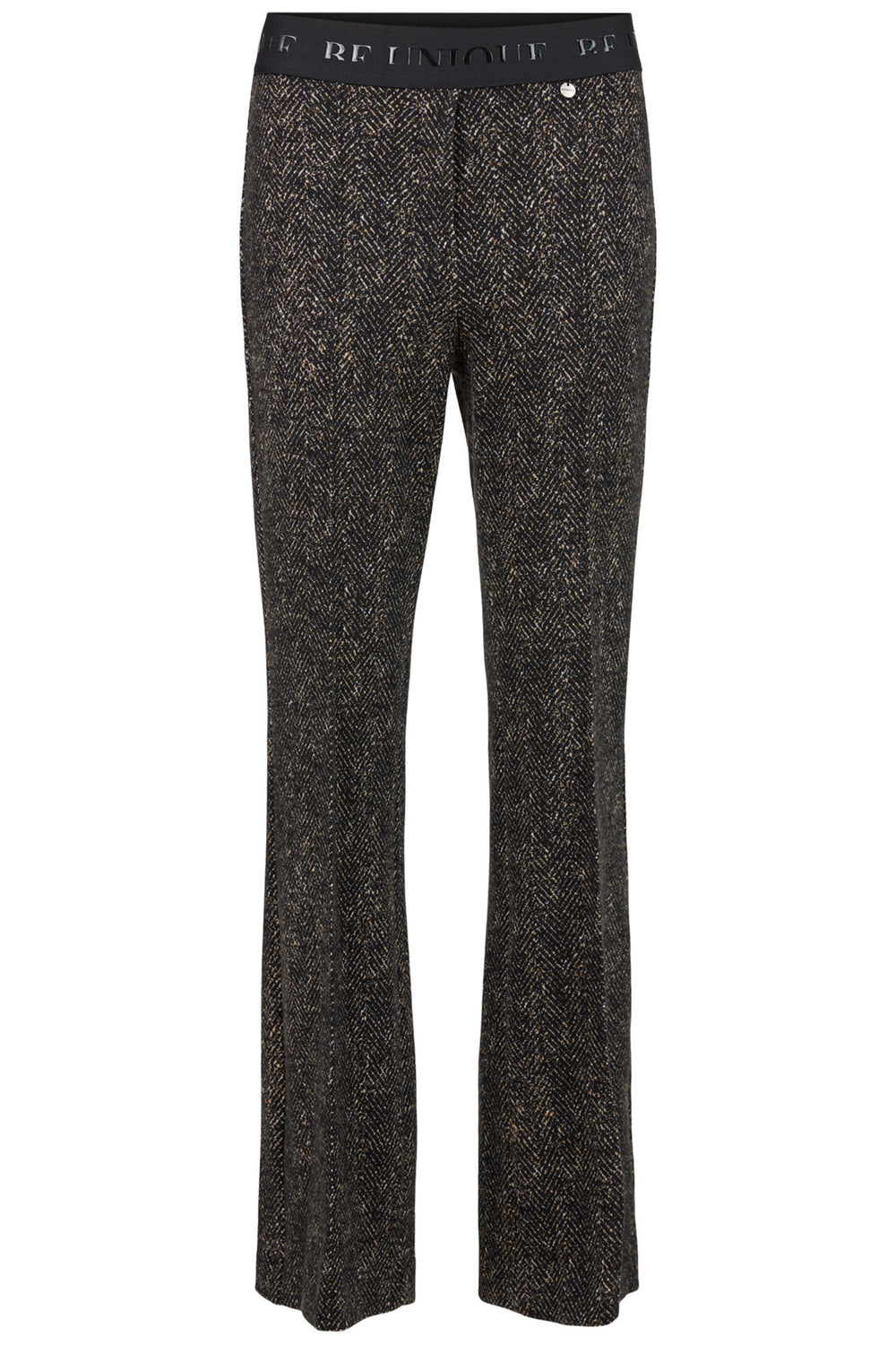 Robell Joella Herringbone Print Pull-On Trousers Black Cream 53474-5588 39 - Experience Boutique