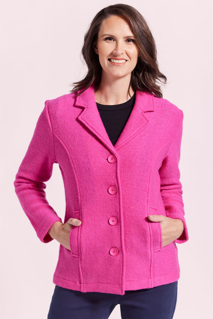 See Saw SW959 Hot Pink Wool Jacket - Experience Boutique