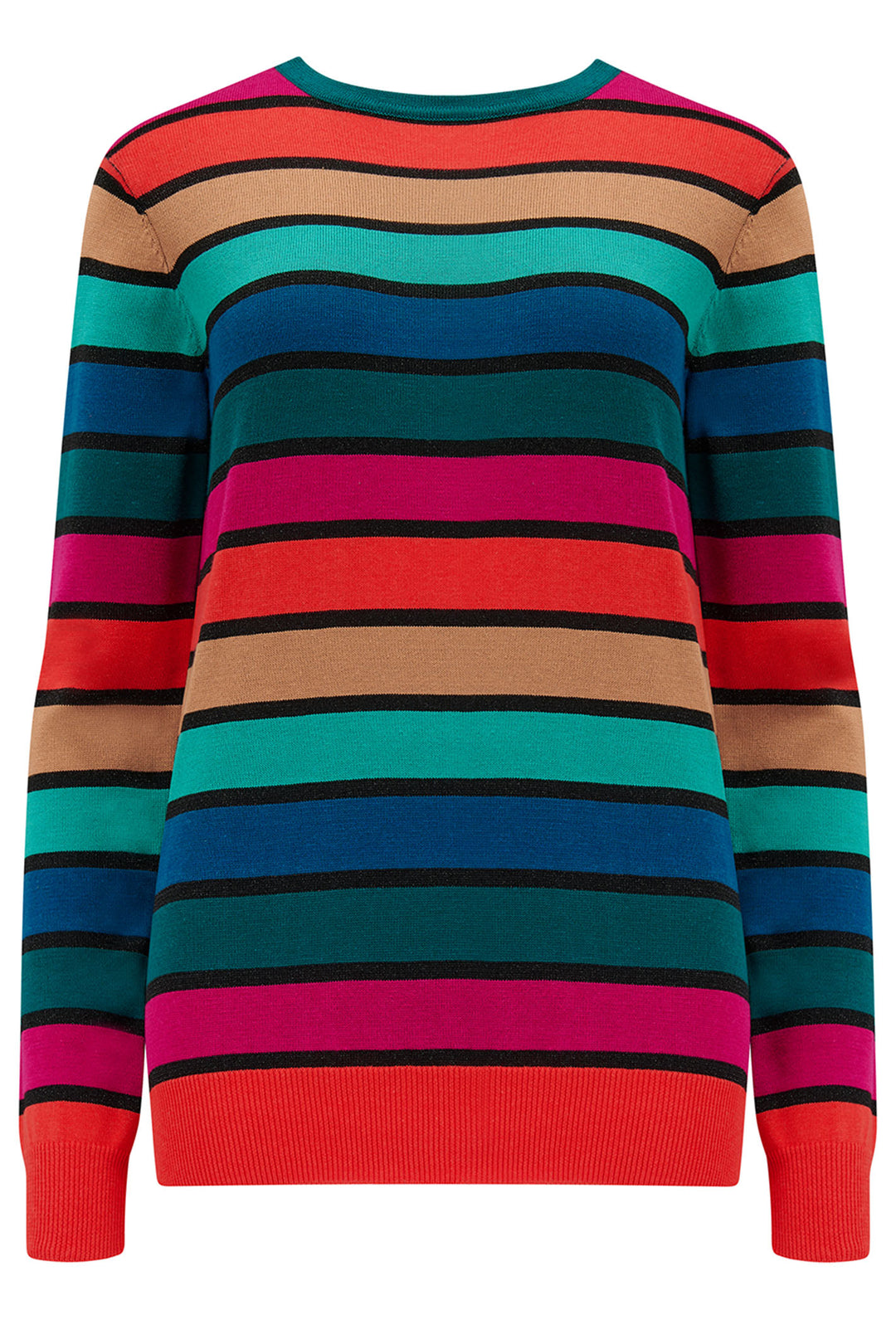 Sugarhill Brighton Astrid Multi Rainbow Stripes Knitted Jumper - Experience Boutique