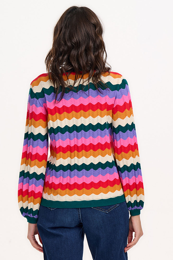 Sugarhill Brighton Ivona Jumper Multicolour Beach Waves K0865 - Experience Boutique