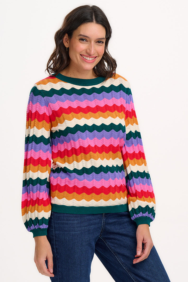 Sugarhill Brighton Ivona Jumper Multicolour Beach Waves K0865 - Experience Boutique