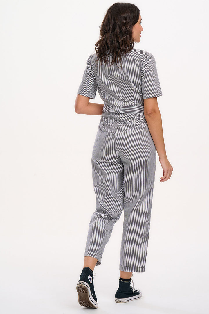 Sugarhill Brighton Meredith Boilersuit Jumpsuit Monochrome Stripe JS0210 - Experience Boutique