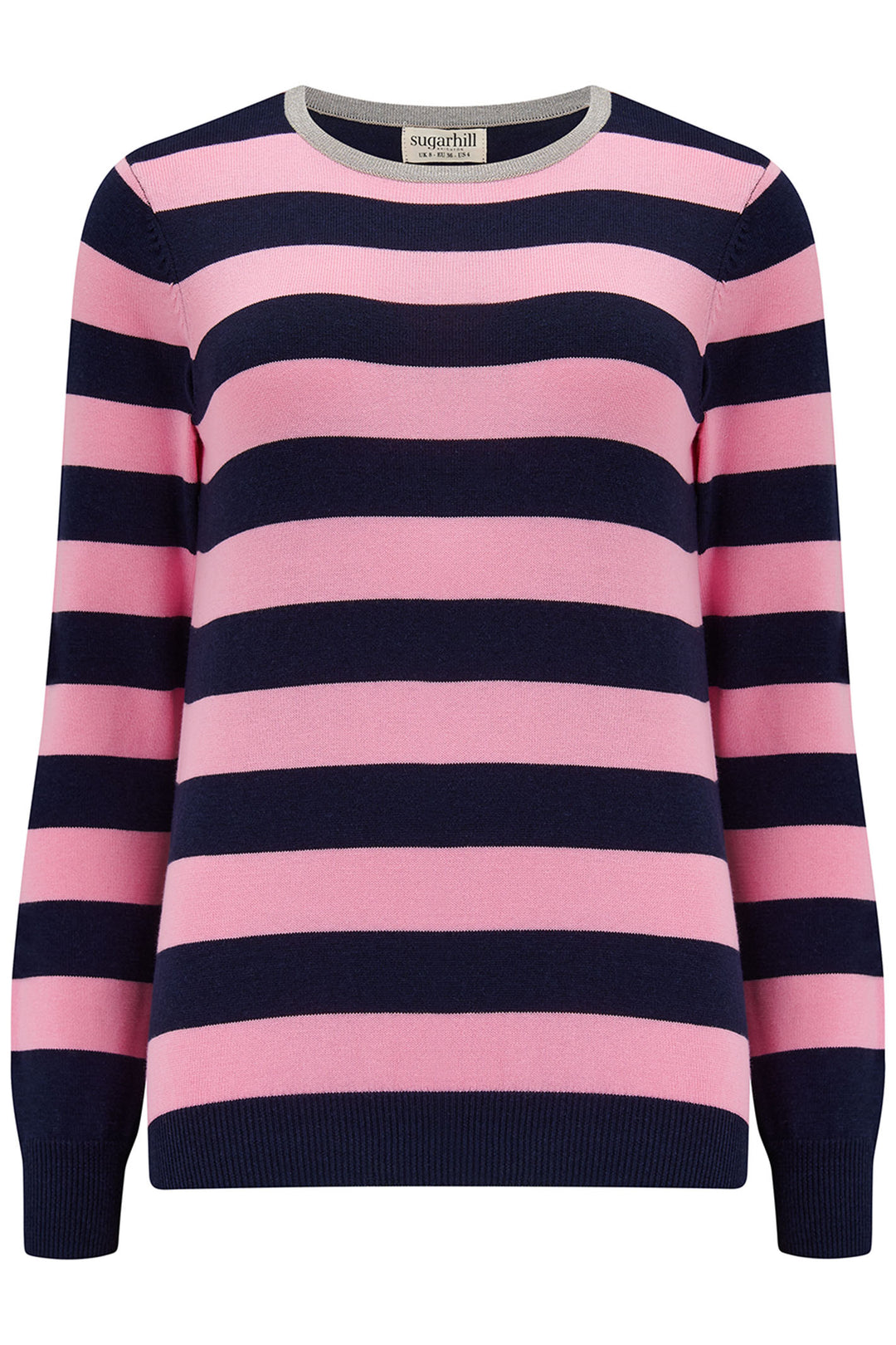 Sugarhill Brighton Navy & Pink Rowena Knitted Jumper - Experience Boutique