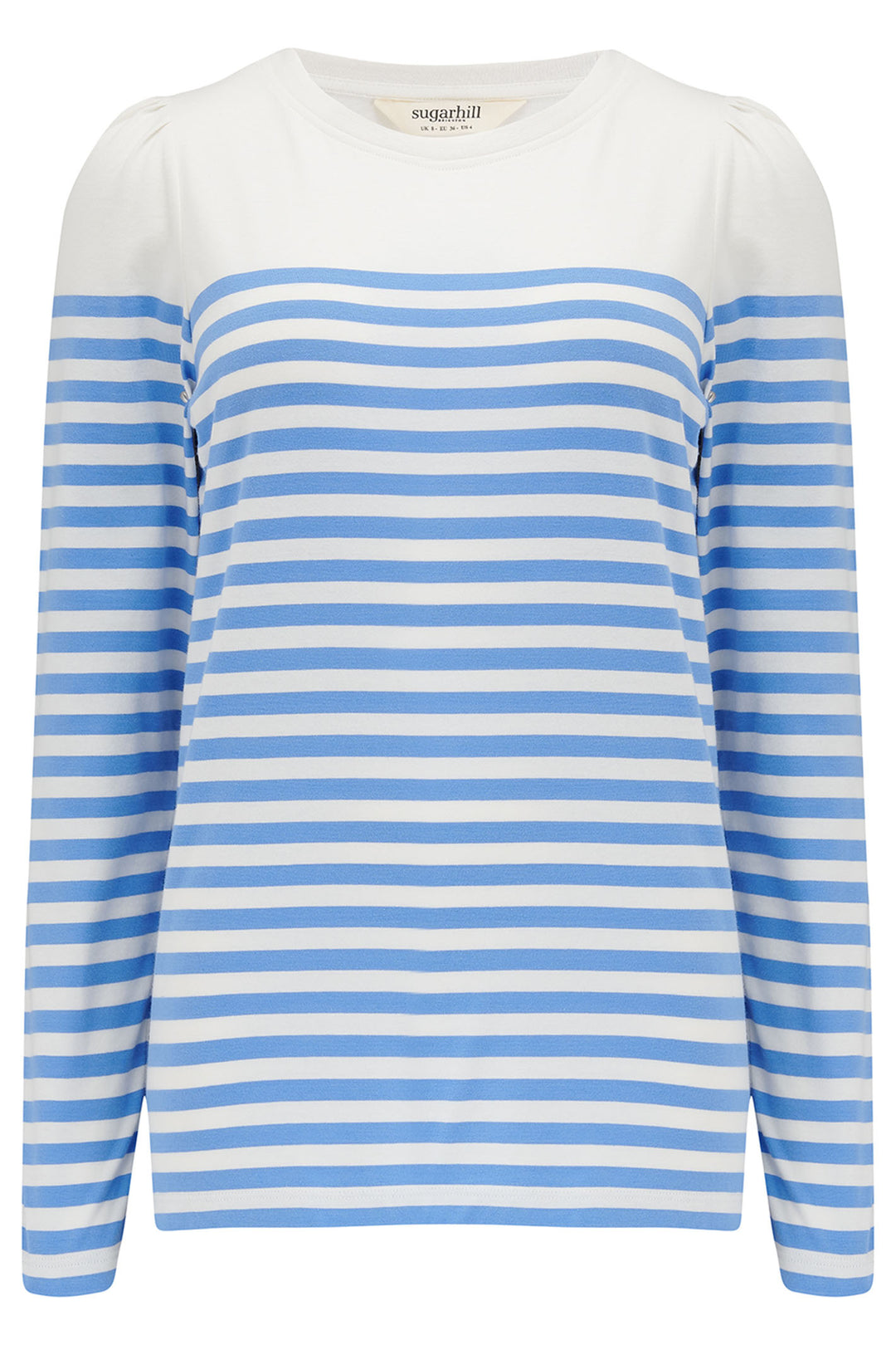 Sugarhill Brighton Umah Jersey Top Off-White French Blue Stripe T0902 - Experience Boutique