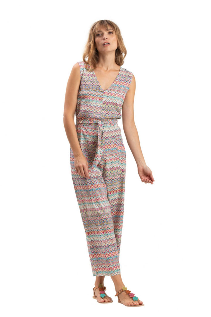 Terre Rouge GS88-3ZAG Multicolour Sleeveless Jumpsuit