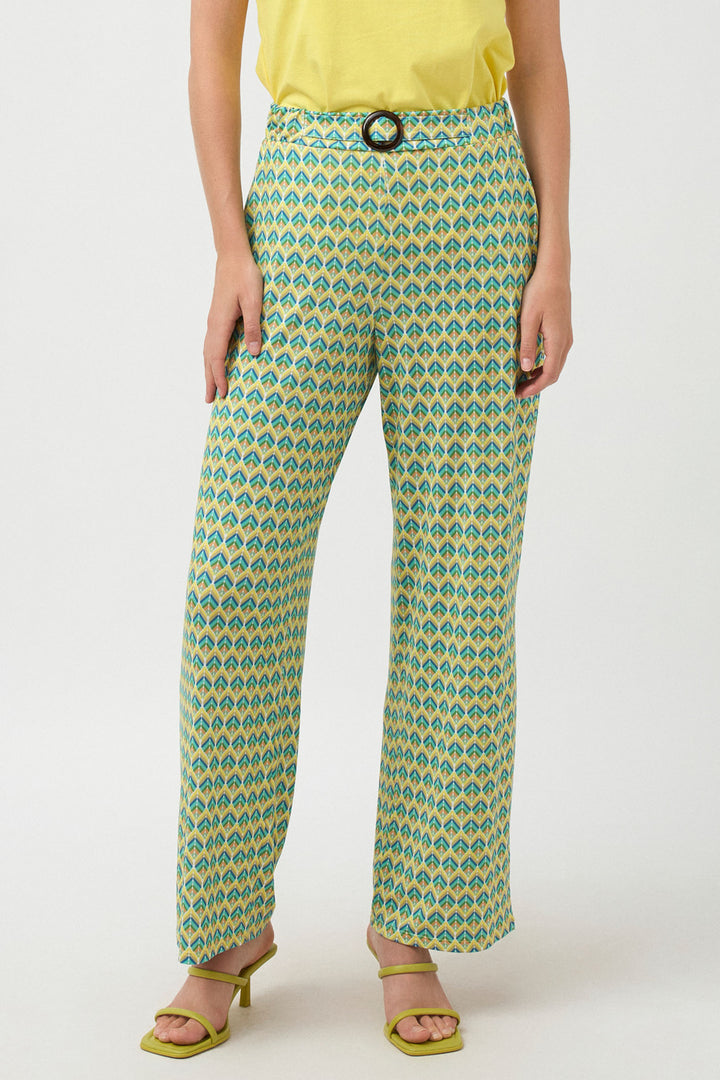 Tinta Aventura Pull-On Green Print Trousers 3820305