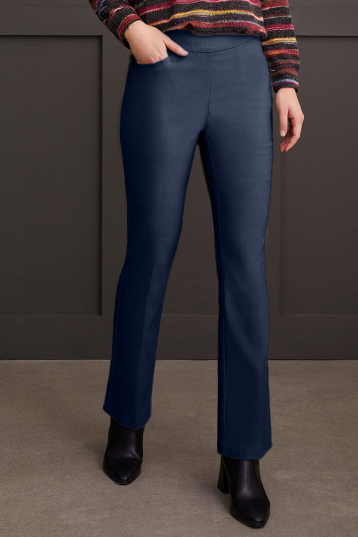 Tribal 1859O Sapphire Navy Pull-On Micro Flare Trousers - Experience Boutique